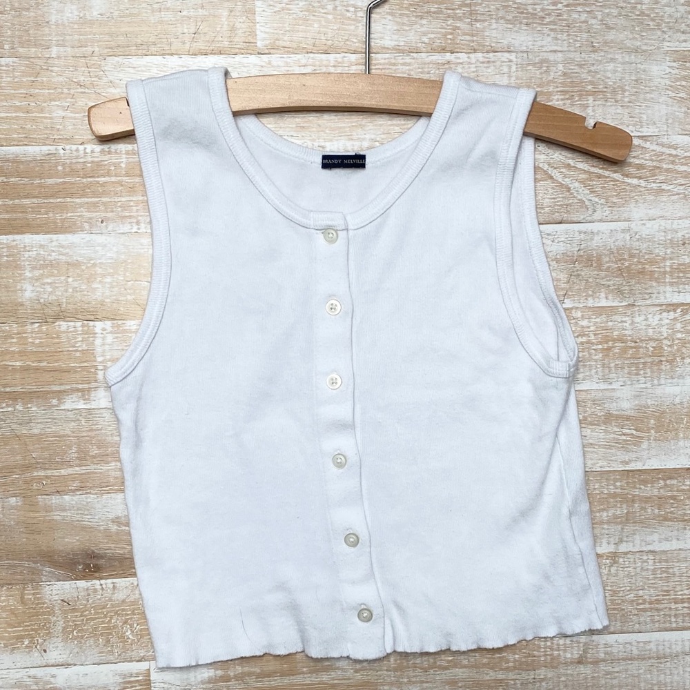 Brandy Melville Woman’s White Button Down Tank Top